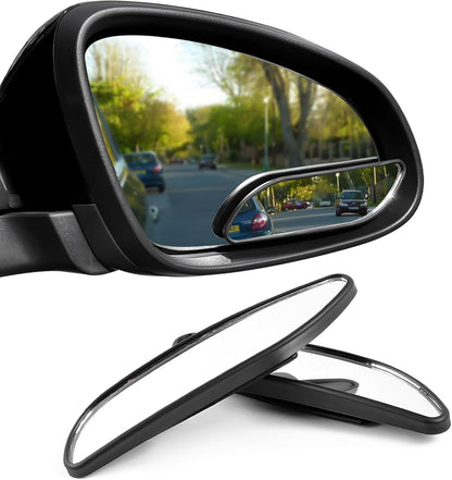 2 PCS Blind Spot Mirror, Adjustable Wide Angle Convex Side Rearview Mirrors, Long Framed Rectangular HD Glass Rear View Mirror for Sedans SUVs Trucks, Car Accessories (Framed Medium)