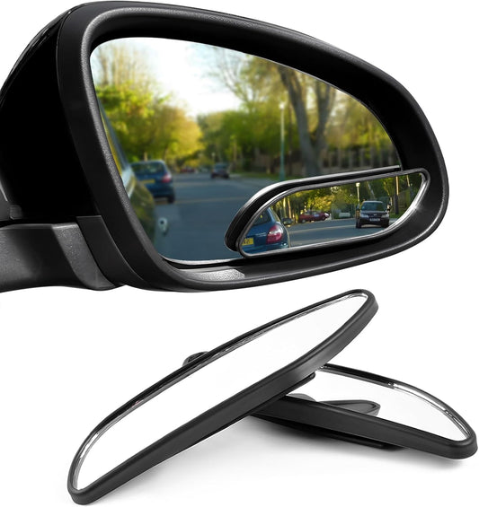2 PCS Blind Spot Mirror, Adjustable Wide Angle Convex Side Rearview Mirrors, Long Framed Rectangular HD Glass Rear View Mirror for Sedans SUVs Trucks, Car Accessories (Framed Medium)