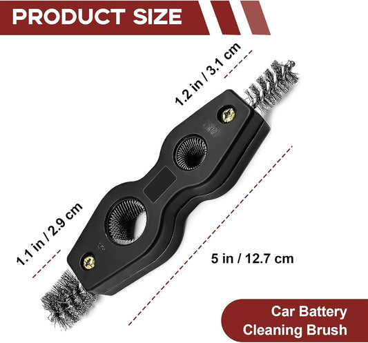 4 in 1 Car Battery Terminal Cleaning Brush, Anti-Rust Auto Battery Cleaner Brush Tool, Universal for Automotive and Marine for Plumbing Installation Soldering Brazing, Car Accessories (Blue)