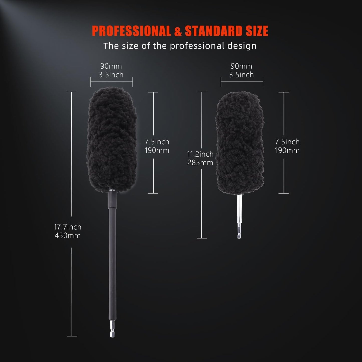Drill Wheel Brush, Drill Microfiber Wheel Brush, SPTA 1 Pc Soft Microfiber Extended Reach Rim Drill Wheel Brush,with 1 adddtional Drill Adapter for Electric Drill -DF068