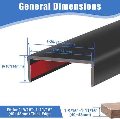 Rubber Edge Trim, Self-Adhesive Rubber Edge Trim, Edge Protector for Sheet Metal, EPDM Material, Fit 1/16"(1.0mm), Length 10Ft, Black Color, U Channel Edge Trim - Colors B