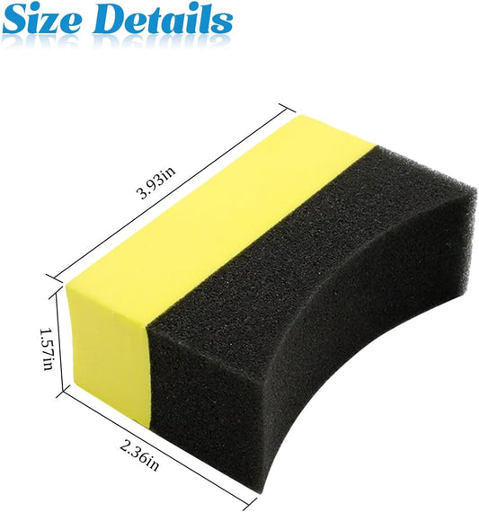 Car Tire Applicator Dressing Shine Sponge, 4PCS Vehicle Contour Wheel Wax Buffing Applicator Pads, Auto Tire Shine Detailing Cleaning Sponge Tool, Universal for SUV RV Truck