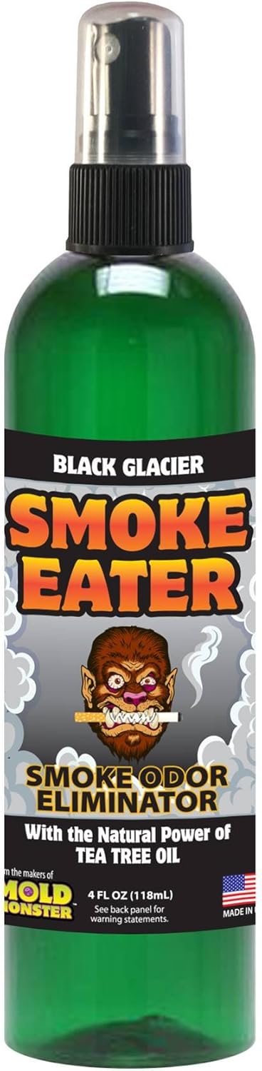 Smoke Eater Cigarette, Cigar, Cannabis & Tobacco Odor Eliminator Spray & Air Freshener for Car, Home, Clothes — Lavender, 4 oz Travel Size — Tea Tree Oil Formula, Non-Aerosol Pump Spray