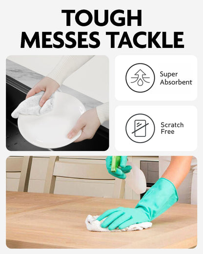 Fantasticlean Microfiber Cleaning Cloth Roll -75 Pack, Tear Away Microfiber Towels, 12" x 12", Reusable, Washable, Scratch Free, Ultra Absorbent for All-Around Cleaning Supplies (DimGray)