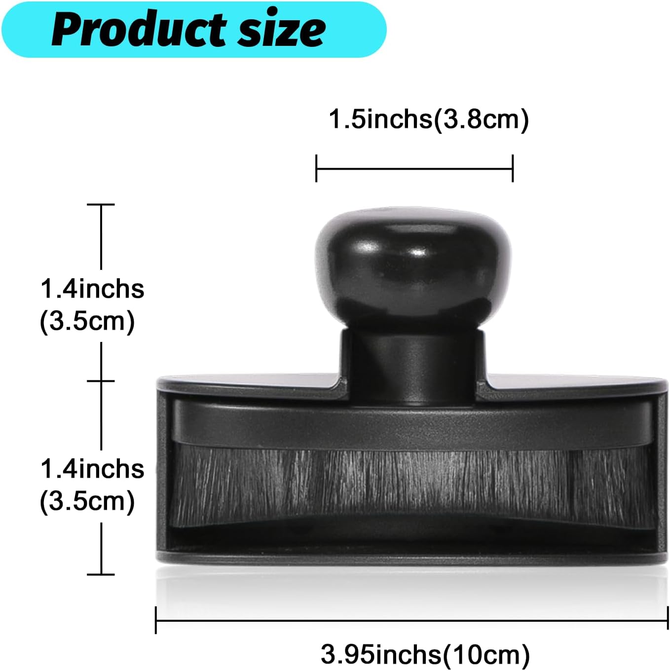 Yoseng Tire Shine Brush - Curved Brush Head & Large 3.8'' Tire Dressing Applicator with Storage Stand for Automotive Detailing, Car Enthusiasts, DIY Users (Vegan, Washable, Black)