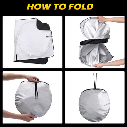 Car Windshield Sun Shade - Foldable Car Sun Shade Windshield for Front Window, Reflector Sunshade Offers Ultimate Protection for Cars Interior (55.2 x 31.5 in)