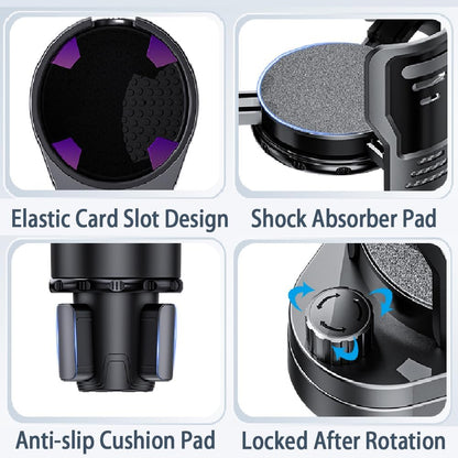 Upgrade Dual Cup Holder Expander, 2 in 1 Multifunction Cup Holder for Car with Lock, 360° Rotating Car Cup Drink Holder with Adjustable Base, Cupholder Expander for Large Water Bottles, Cups