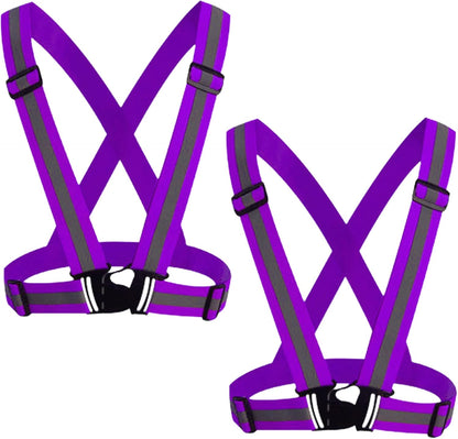 Reflective Strap Safety Vest Gear - 2-10 Pack Adjustable High Visible Reflective Running Gear for Women Men Night
