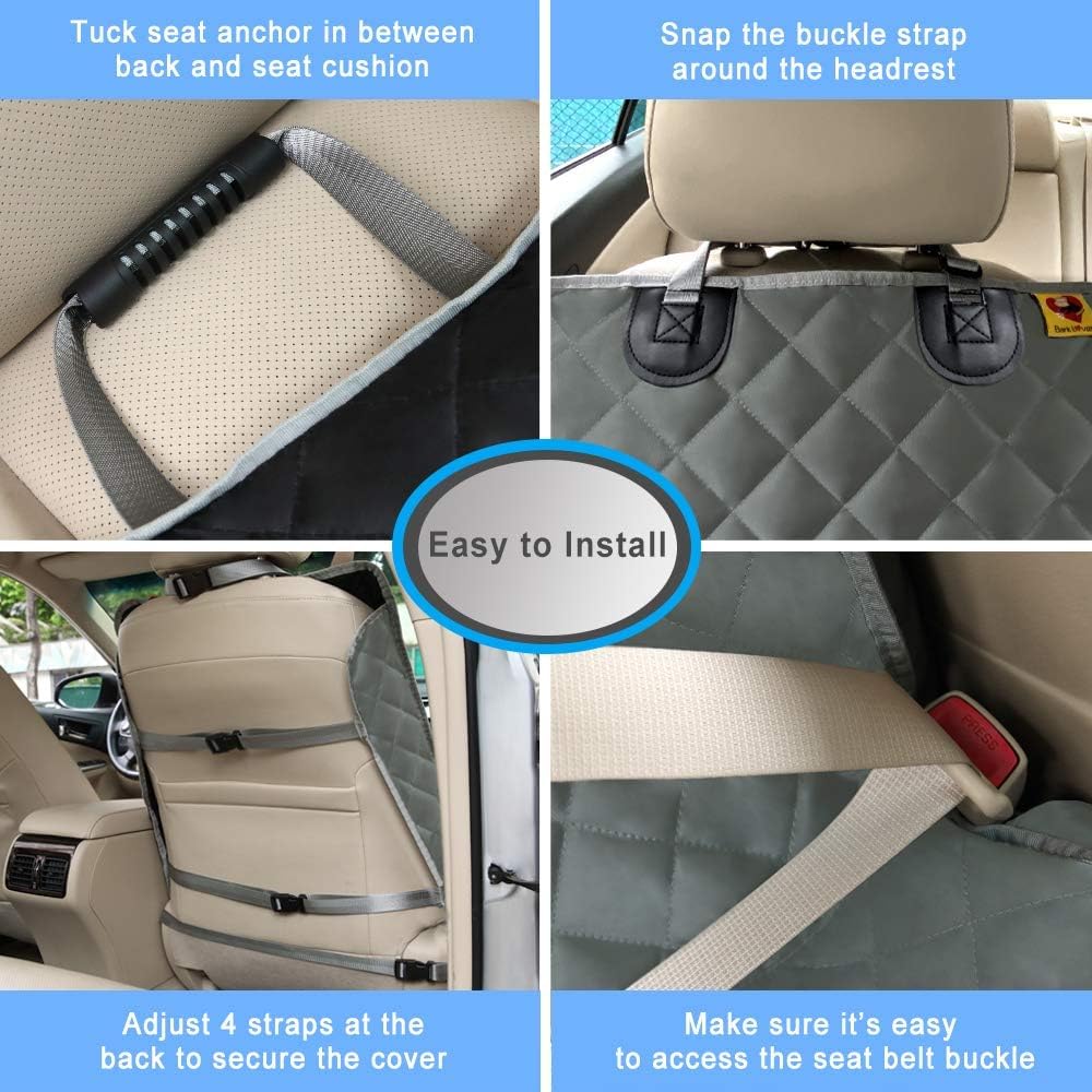 Bark Lover Deluxe Dog Seat Cover for Front Seat-More Durable Waterproof Front Seat Protector, High Heat Resistant and Nonslip Front Seat Cover for Dogs Kids, Universal Size (Black,1 Pack)