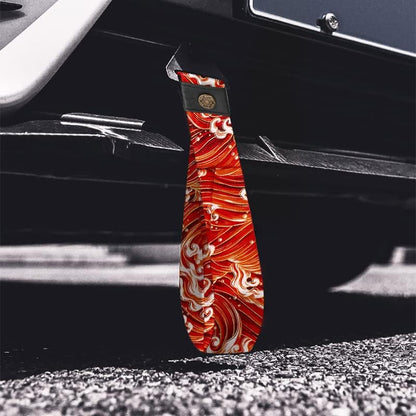 RASTP Racing Tow Strap, Car Modification Sports Trailer Belt Fit for Front or Rear Front Bumper Decorative (Red)
