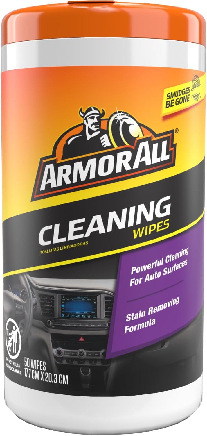Armor All Car Cleaning Wipes , Wipes for Car Interior and Car Exterior, 50 Wipes Each