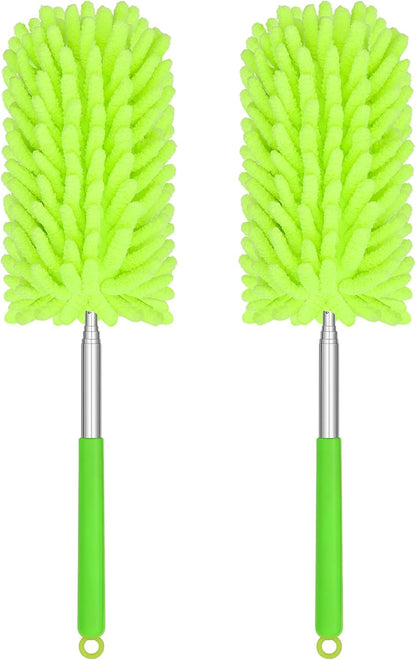 Mini Duster for Cleaning, 360° Bendable Hand Dusters with Extension Pole, Washable Small Duster for Car Interior, Office, Furniture