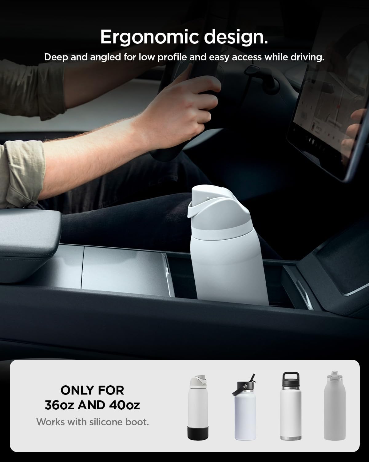 Spigen Center Console Organizer for Tesla Model Y Juniper (Only Premium & Performance 2026) and Model 3 Highland (Standard, Premium & Performance 2024/25/26) with Smooth Slide Technology - [Sliding]