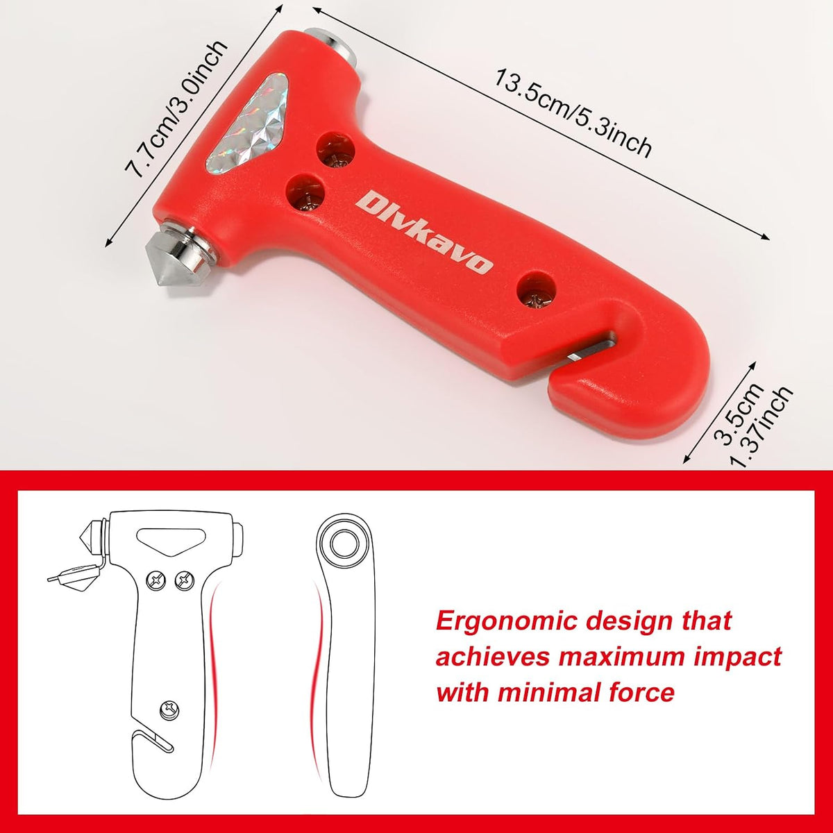 Window Breaker, 3-in-1 Emergency Escape Tool with Car Safety Hammer and Seat Belt Cutter, Safety Emergency Car Escape Tool, Road Trip Essential and Must Haves