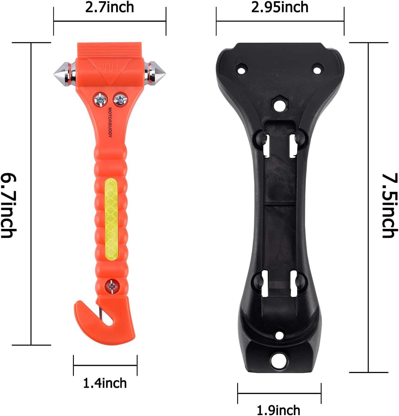 MOTORBUDDY 4-Pack Emergency Escape Hammer Seat Belt Cutter,Auto Car Safety Hammer with Window Glass Breaker，Escape Tool for Car Accidents