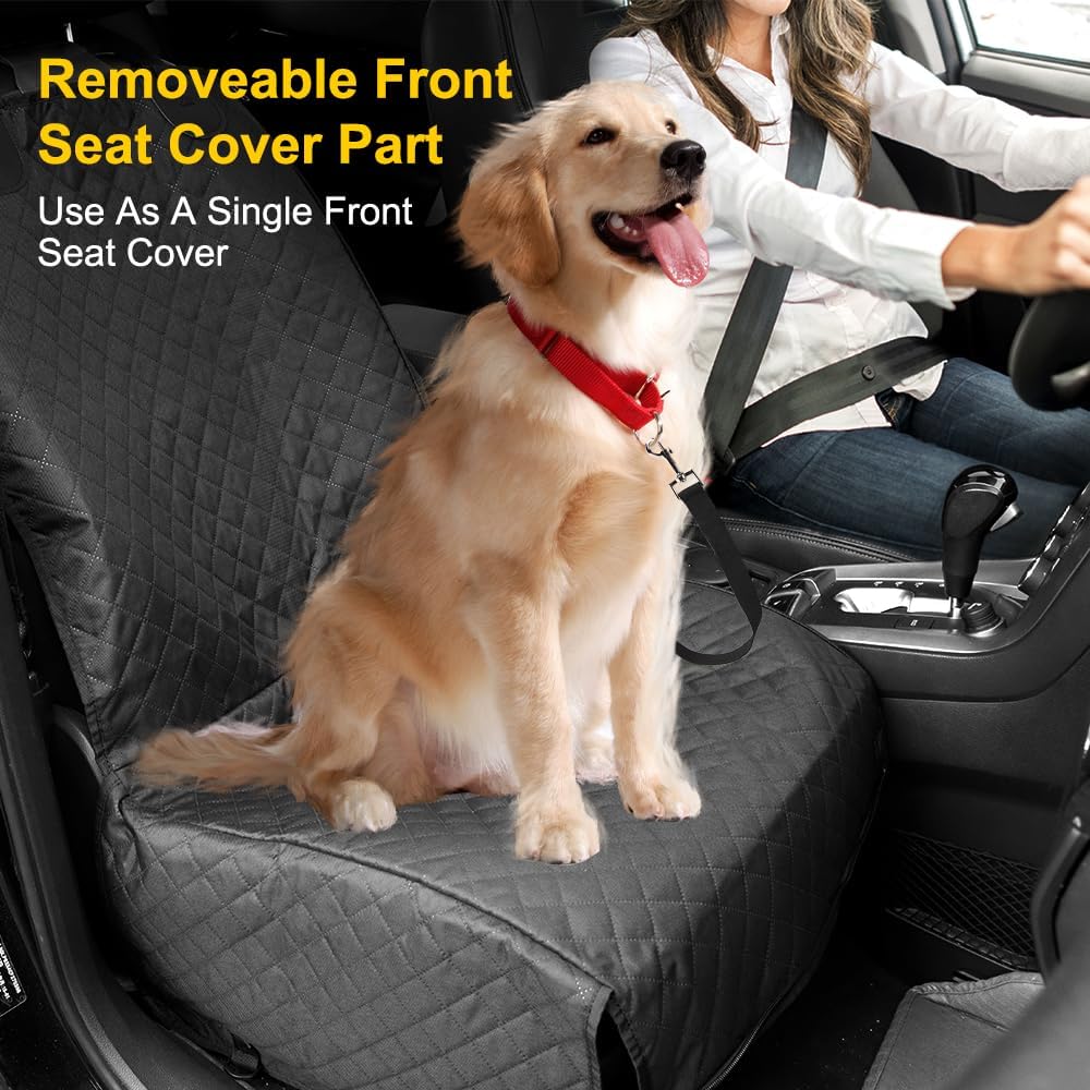Vailge Dog Car Seat Cover for Back Seat, 100% Waterproof Back Seat Pet Cover for Dogs with Mesh Window, Scratch Prevent Antinslip Dog Hammock for Car