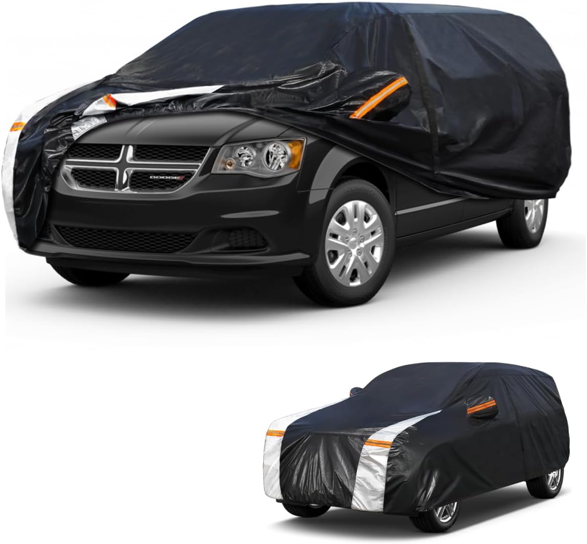 Large SUV Car Cover for Chevy Suburban 100% Waterproof All Weather, Heavy Duty Outdoor Full Exterior Covers Rain Sun Wind UV Protection. - Colors D