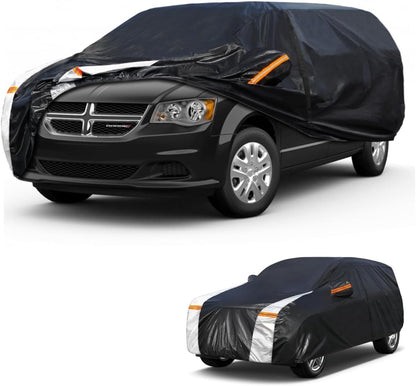 Large SUV Car Cover for Chevy Suburban 100% Waterproof All Weather, Heavy Duty Outdoor Full Exterior Covers Rain Sun Wind UV Protection. - Colors D