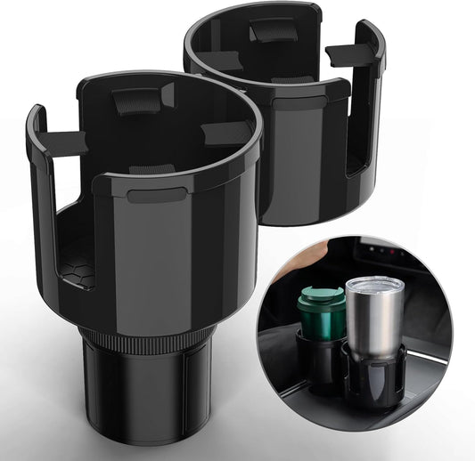 TYKOR Car Cup Holder Expander, 2 in 1 Adapter with Expandable Base | Fits Yeti, Fits Hydroflask, Fits Stanley, Fits Large Water Bottles and Mugs, 10-46 OZ Capacity