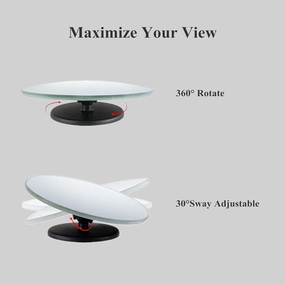 2 pcs Blind Spot Mirrors, 2" Round HD Glass Convex 360° Wide Angle Side Rear View Mirror with ABS Housing for Cars SUV and Trucks, Black, Pack of 2