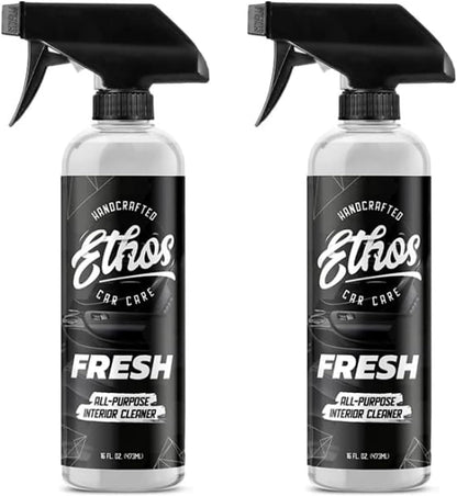 Ethos FRESH - All Purpose Interior Cleaner Car Detailing Kit, Detailing Spray - Car Interior Detailing - Interior Cleaner for Cars, Trucks, SUVs, Jeeps, Motorcycles, RVs & More