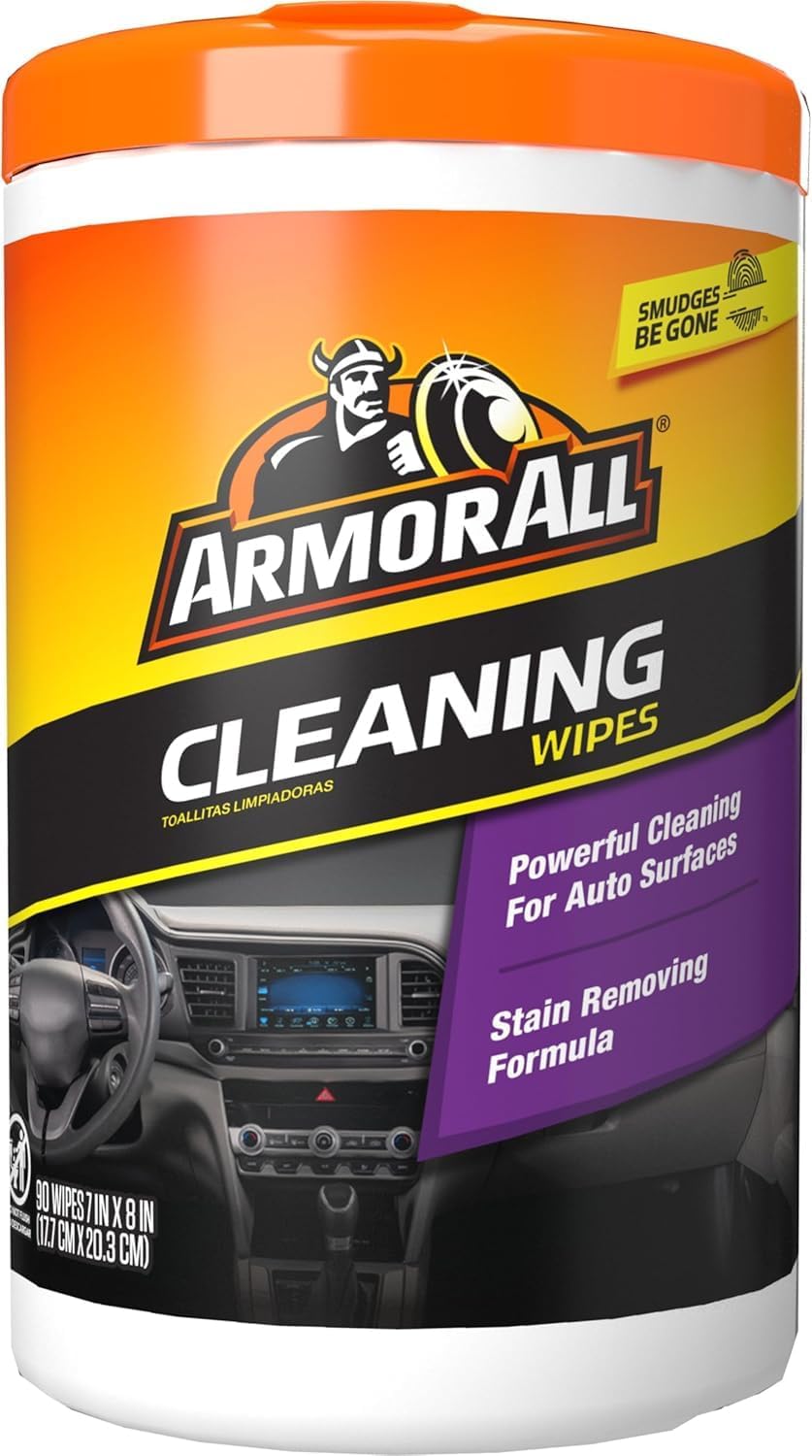 Armor All Car Cleaning Wipes 90-Count - Convenient Car Interior, Dashboard, Leather, Fabric & Vinyl Wipes, Gift for Car Lovers