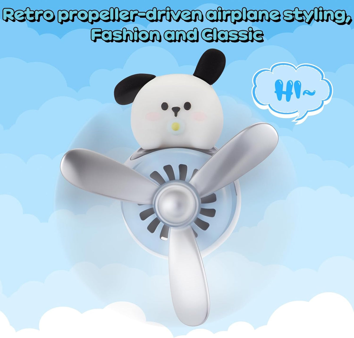 Tallew Car Air Freshener Cute Duck Car Vent Clip Diffuser with Rotating Propeller Outlet Vent 2.5" x 2.4" x 2.1" Easy to Install Included 2 Scents Aroma Tablets Aromatherapy Ornament Auto Accessories
