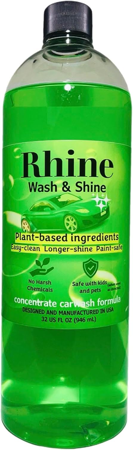 Plant-based Eco-friendly Car Wash Soap, Non-Toxic, Moderate-Foam Concentrated Soap with rinse & no-rinse options