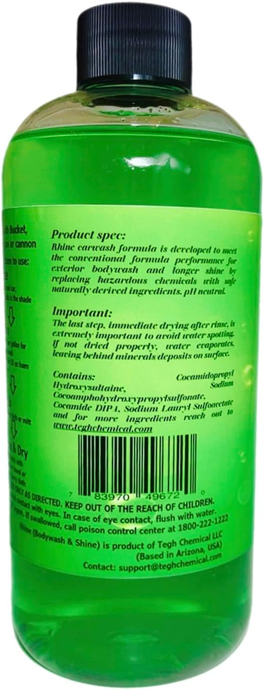 Plant-based Eco-friendly Car Wash Soap, Non-Toxic, Moderate-Foam Concentrated Soap with rinse & no-rinse options
