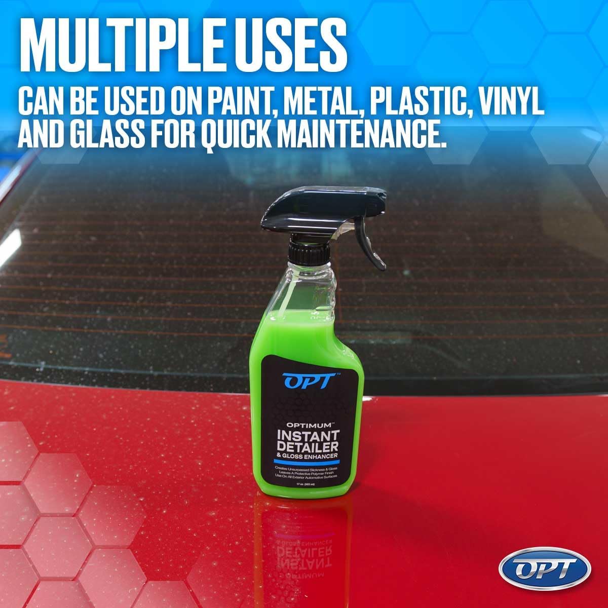 Optimum Instant Detailer and Gloss Enhancer - Auto Detailing Quick Detailer Spray for Gloss and Shine, Safe for Cars, Trucks, Motorcycles, RVs (17 Oz)