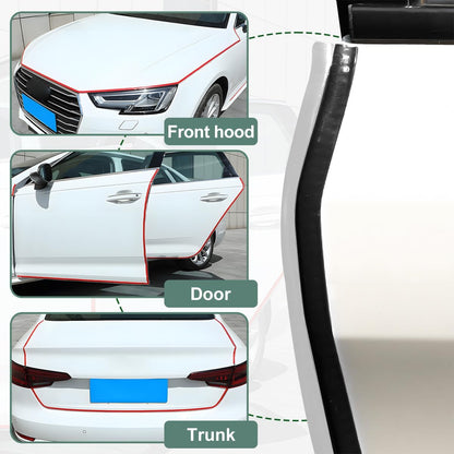 Osilly Car Door Edge Guards, 16Ft Rubber Seal Car Door Edge Trim, U Shape Door Edge Protector Guard, Aluminum Weather Proofing Automotive Door Edge Molding Protection for Most Car (Black)
