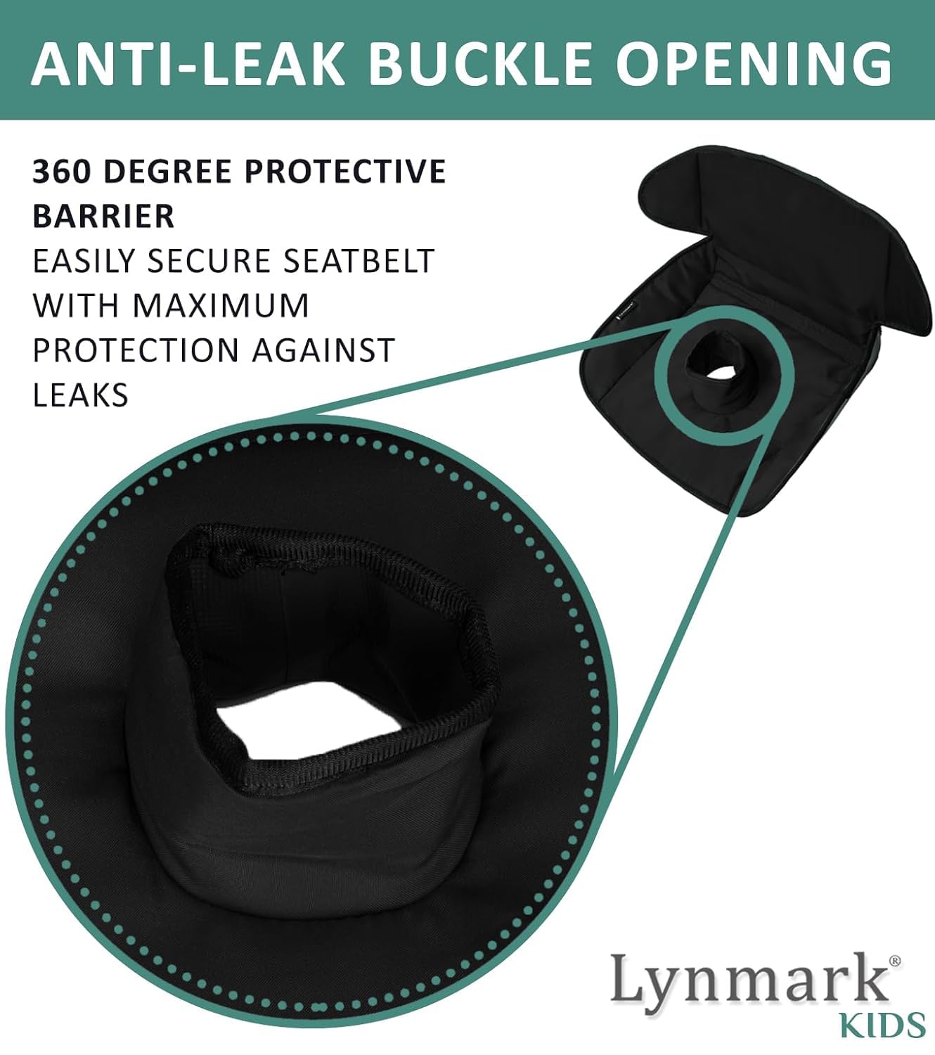 Lynmark® Potty Training Car Seat Protector Cover - Waterproof Soft Piddle Pads for Toddlers and Baby Carseat - Travel-Friendly Universal Washable Liner Mat for Spills, Nappy Leaks, Accidents - Black