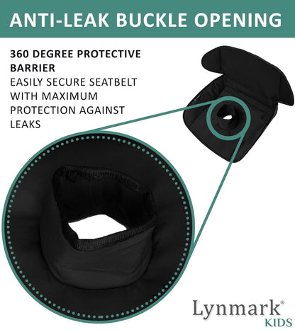 Lynmark® Potty Training Car Seat Protector Cover - Waterproof Soft Piddle Pads for Toddlers and Baby Carseat - Travel-Friendly Universal Washable Liner Mat for Spills, Nappy Leaks, Accidents - Black