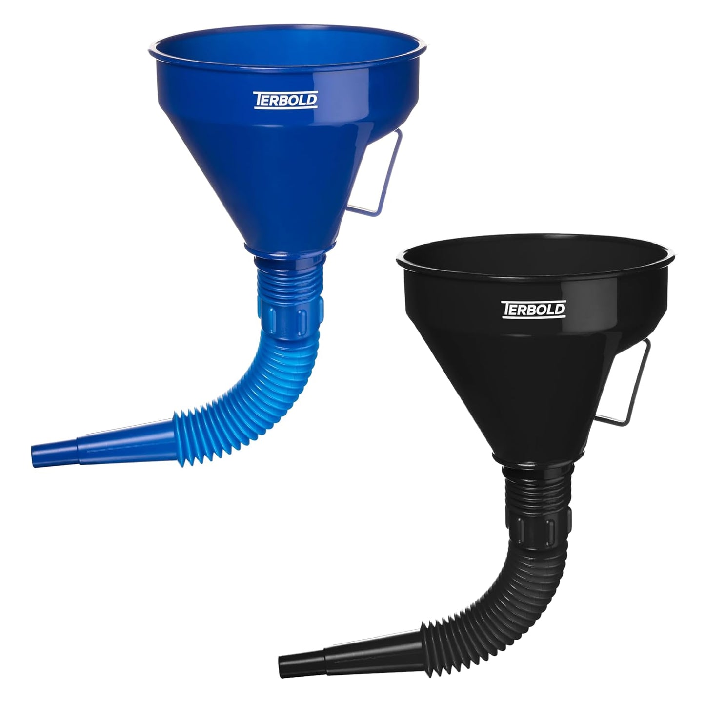 Automotive Flex Funnel with Hose | Wide Mouth Flexible Oil Funnel for Automotive Use - Gas, Transmission Fluid, Car Fuel, Oil Change (Blue)