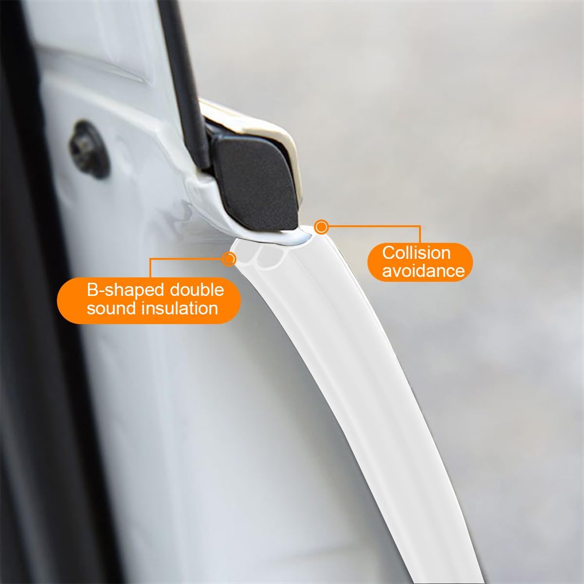 Osilly Car Door Edge Guards, 16Ft Rubber Seal Car Door Edge Trim, U Shape Door Edge Protector Guard, Aluminum Weather Proofing Automotive Door Edge Molding Protection for Most Car (Black)