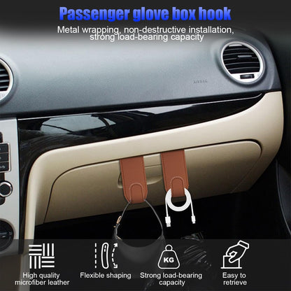 Bittwee Car Co-Pilot Glovebox Hooks, 2PCS Anti-Scratch Vehicle Passenger Seat Storage Hanger for Handbag Purse Umbrellas, Auto Interior Organizer, Universal for SUV Sedan Truck(Black)
