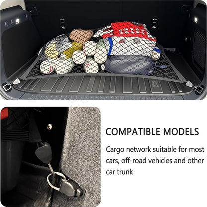 Cargo Net for SUV,Upgraded Highly Elastic Truck Cargo Net with Trunk Net Hooks - Stretch to 62.99"X47.24",Premium Truck Bed Netting for Cargo for Car Organizer and Storage (31.1x22.8)