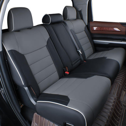 EKR Tacoma Car Seat Covers Custom Fit for Toyota Tacoma (Petrol) 2024 2025 2026 DoubleCab/CrewCab SR/SR5/TRD Sport/TRD Off-Road/Limited -Truck Seat Covers Full Set,Faux Leather(Black)