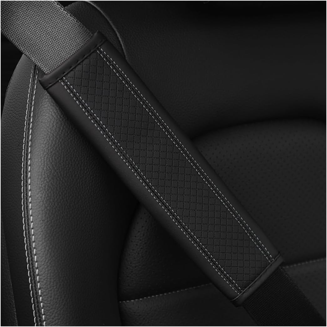 Osilly 2PCS Car Seat Belt Cover, Carbon Fiber Seatbelt Shoulder Protection, Soft Car Seat Belt Strap Cushion Protect Your Neck and Shoulder, Car Accessories Seat Belt Pad for Car Truck (Red)