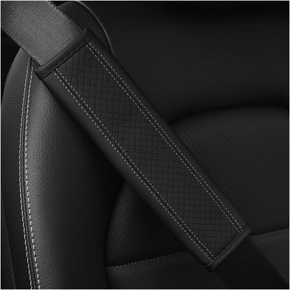 Osilly 2PCS Car Seat Belt Cover, Carbon Fiber Seatbelt Shoulder Protection, Soft Car Seat Belt Strap Cushion Protect Your Neck and Shoulder, Car Accessories Seat Belt Pad for Car Truck (Red)