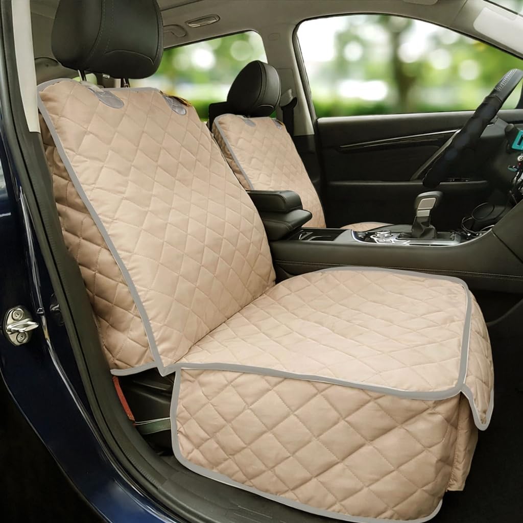 Bark Lover Deluxe Dog Seat Cover for Front Seat-More Durable Waterproof Front Seat Protector, High Heat Resistant and Nonslip Front Seat Cover for Dogs Kids, Universal Size (Black,1 Pack)