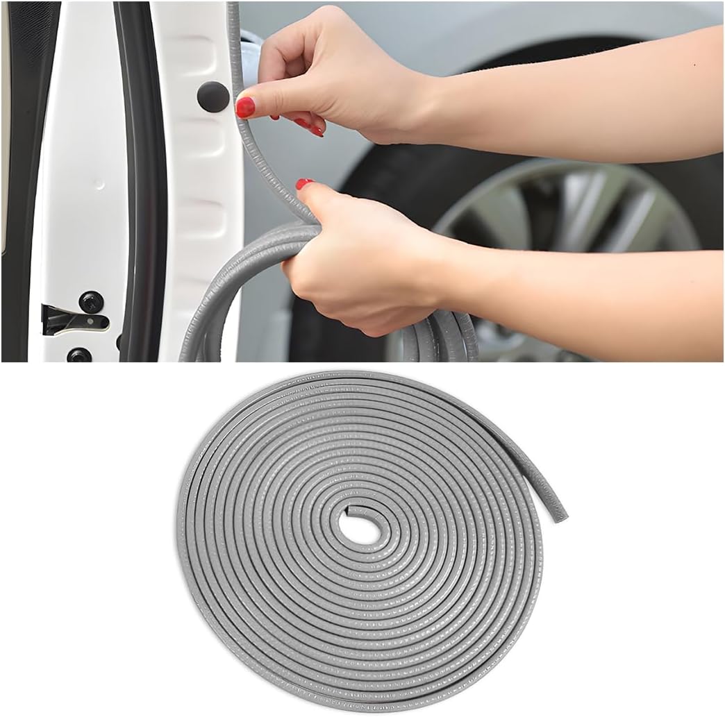 Osilly Car Door Edge Guards, 16Ft Rubber Seal Car Door Edge Trim, U Shape Door Edge Protector Guard, Aluminum Weather Proofing Automotive Door Edge Molding Protection for Most Car (Black)