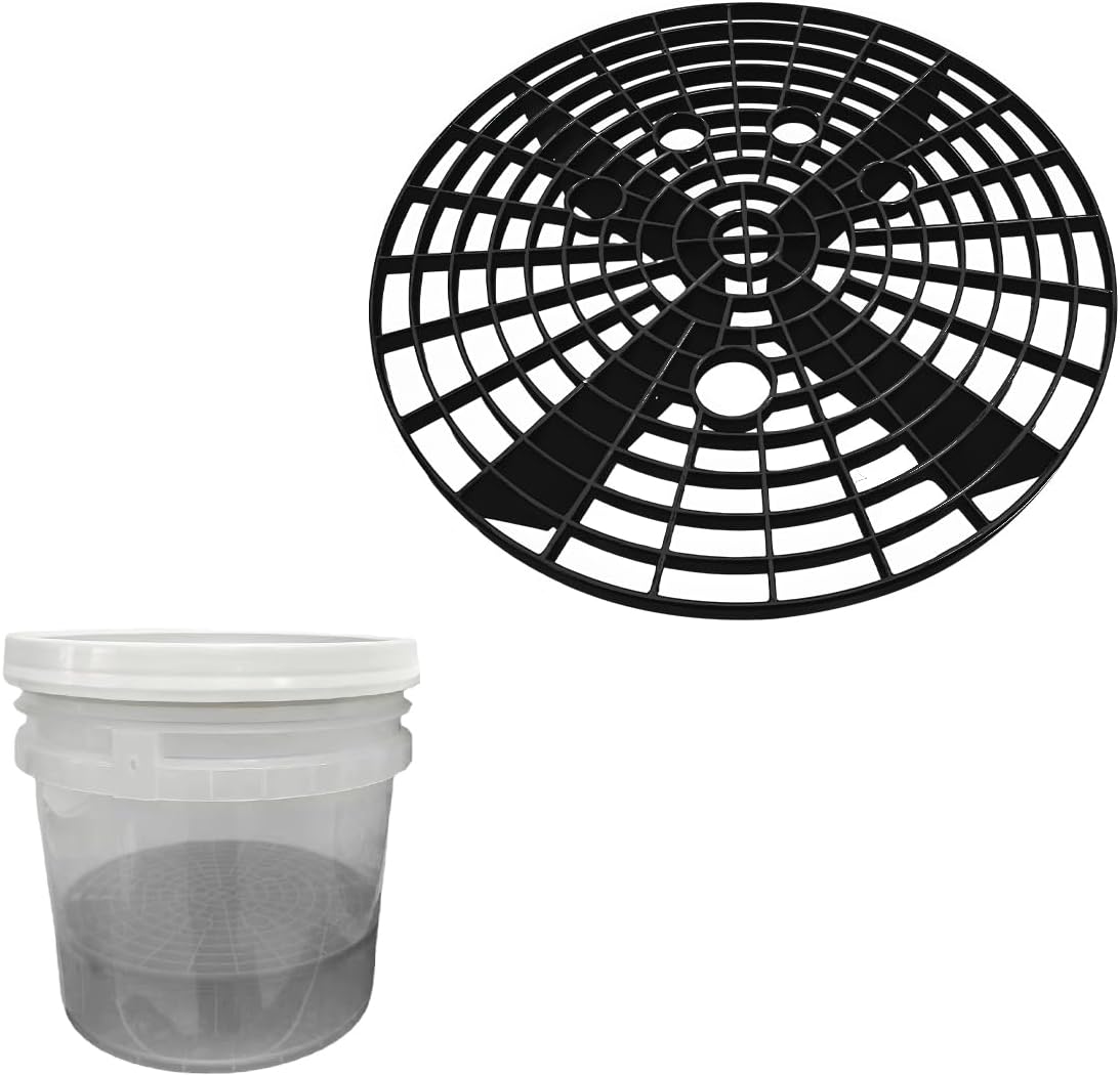 Yourkar Car Wash Bucket Inserts - 2 PCS Plastic Grit Trap for Vehicle Detailing, Auto Dirt Collectors, Fits 12 Inch Diameter Bucket, Universal Car Accessories (Black)