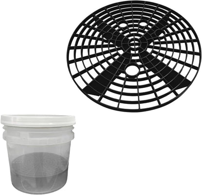 Yourkar Car Wash Bucket Inserts - 2 PCS Plastic Grit Trap for Vehicle Detailing, Auto Dirt Collectors, Fits 12 Inch Diameter Bucket, Universal Car Accessories (Black)