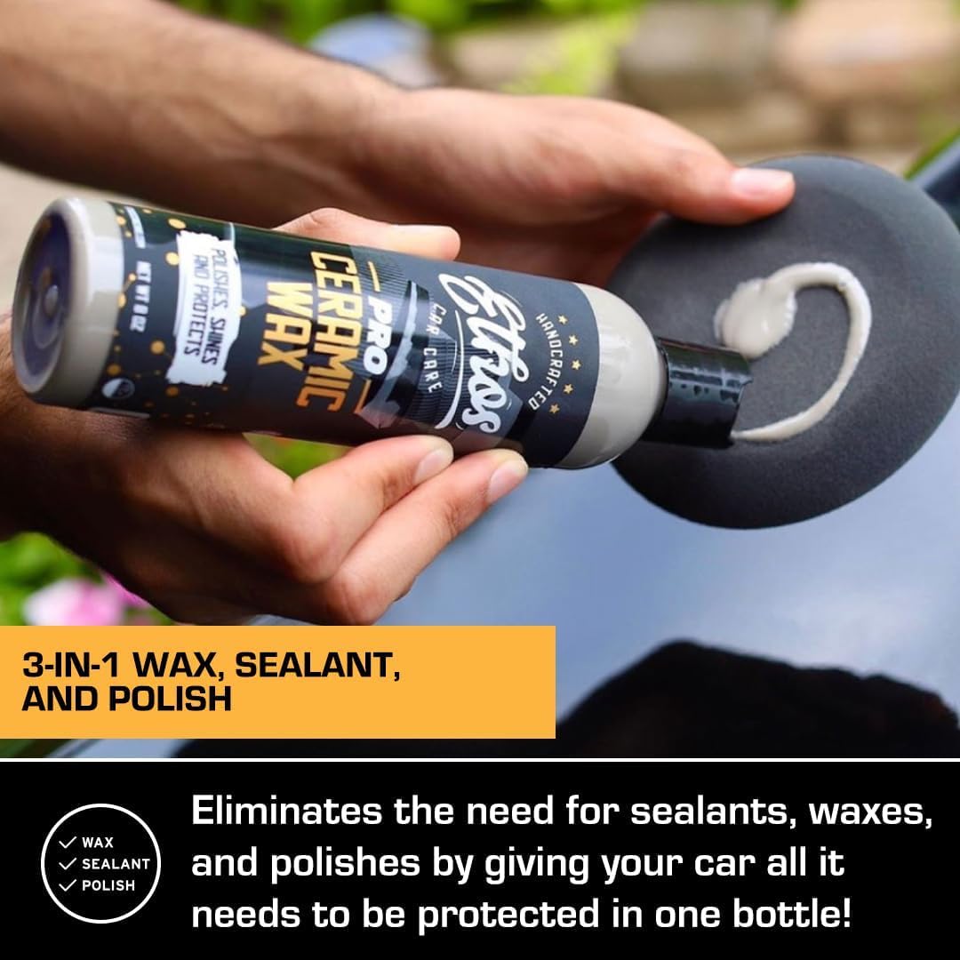 Ethos Ceramic Speed Wax – SiO2 Ceramic Coating Spray for Cars – Hydrophobic Car Wax Spray Top Coat Polish – High Gloss Shine, Ceramic Spray Wax – 12+ Month Protection