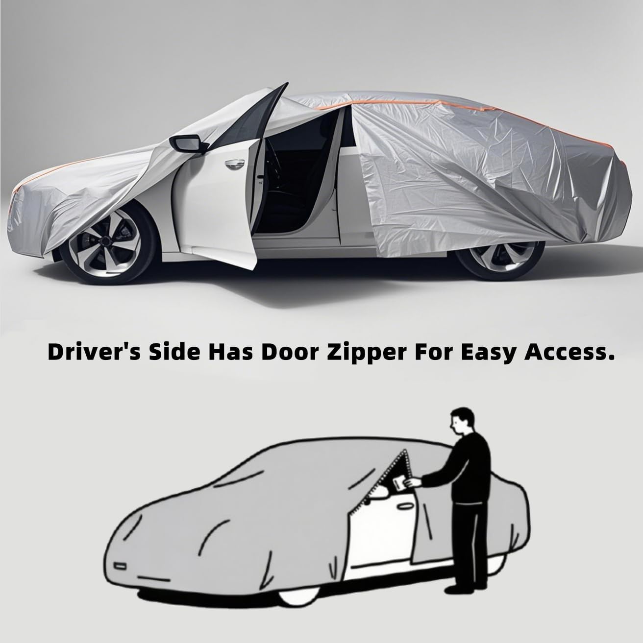 Waterproof Sport Car Cover, Super Lightweight Small Outdoor Car Cover Rain Car Covers for Automobiles All Weather Waterproof Fit Coupe 163" to 178"