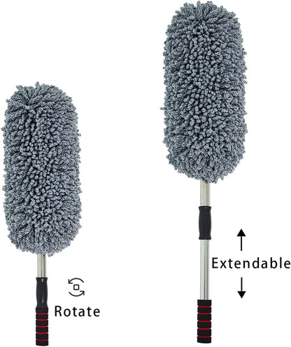 (3 Pack) Microfiber Car Duster Exterior Scratch Free, Extendable Handle Interior Multipurpose dust Cleaning Duster for car