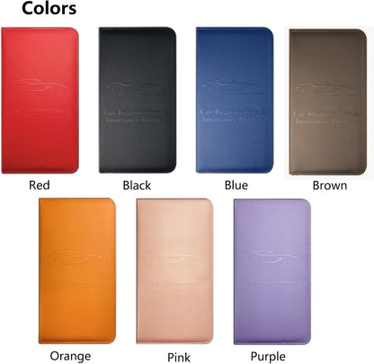 Purple Car Registration and Insurance Holder with Magnetic Closure for Glove Box Organizers Car Document Holder Car Document Organizer Car Glove Box Organizer