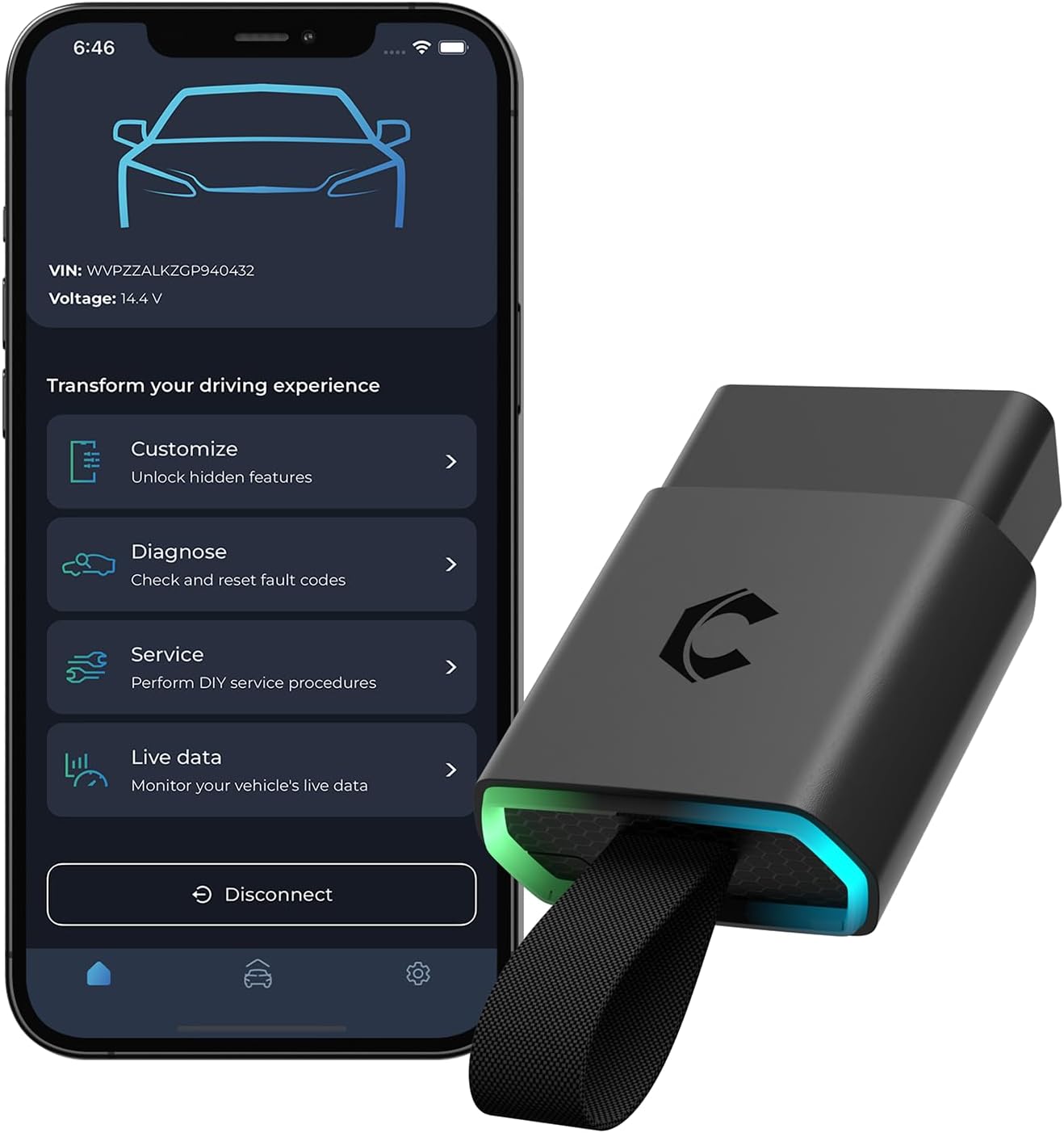 Carista EVO - Bluetooth OBD2 Scanner - Car Diagnostic Tool & Code Reader with Access to Diagnostics, Customizations, Service Tools & Live Data (Subscription Required)