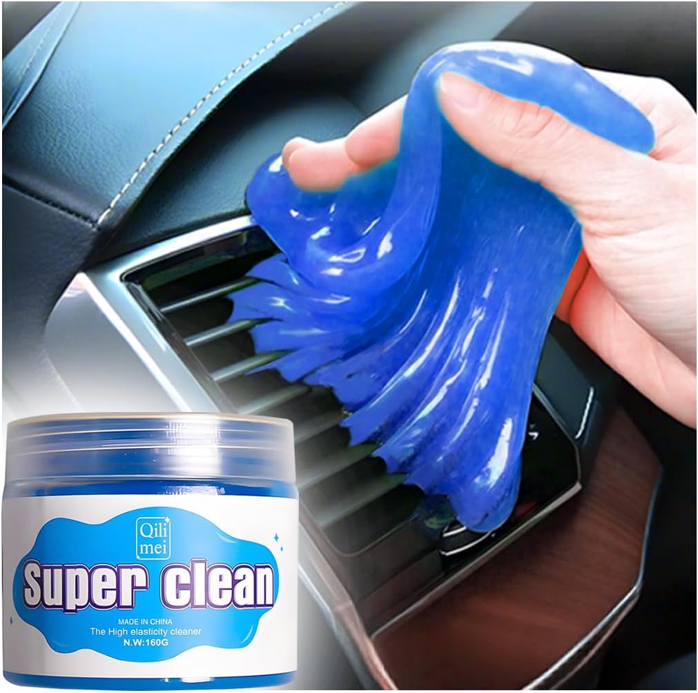 Car Cleaning Gel, Reusable Vehicle Air Vent Crevice Detailing Putty, Automotive Interior Detail Slime Cleaner Removal Tool Kit Accessories, Universal for SUV, Sedan, Truck (Blue)